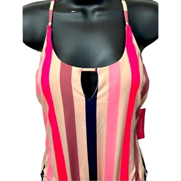 Nwt. Xhilaration Swim One Piece Colorful Stripe Removable Padding Wireless. - Picture 2 of 12
